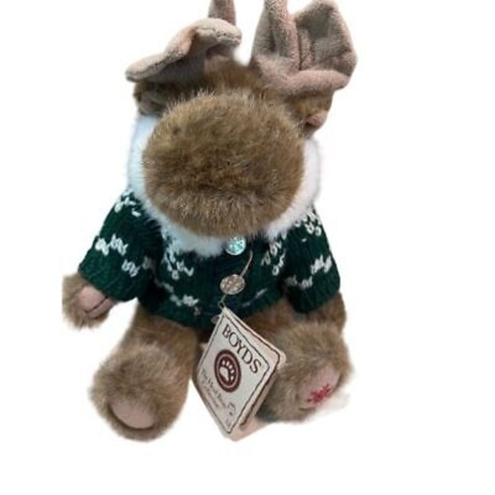 Boyds Bears Spruce McMoose 12" Jointed Plush with Green Sweater